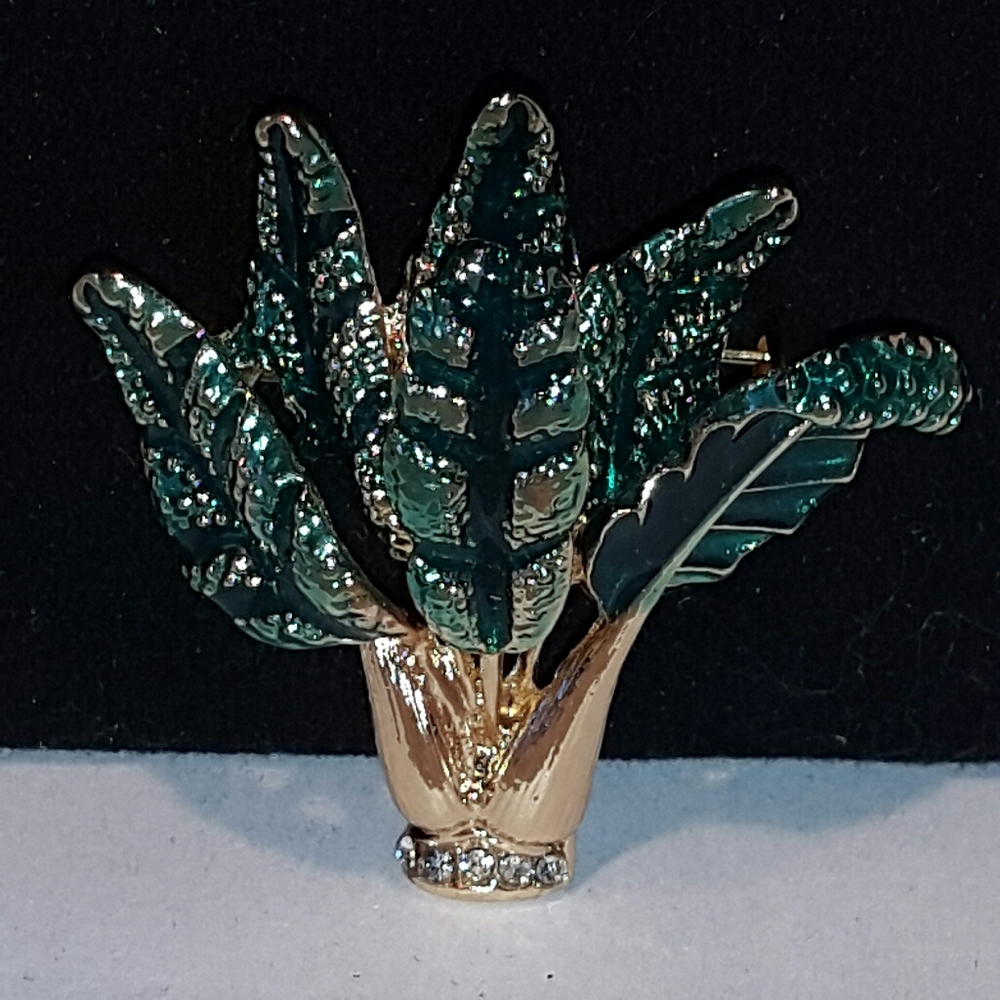 Tropical Palm Brooch Plant Lapel Pin Hawaii Beach Nautical